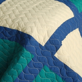 Blancho Bedding [Traveling Light] 3PC Vermicelli-Quilted Patchwork Quilt Set (Full/Queen Size)
