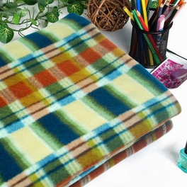 Blancho Bedding [Trendy Plaids - Blue/Green/Yellow] Soft Coral Fleece Throw Blanket (71 By 79 Inches)