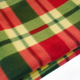 Blancho Bedding [Trendy Plaids - Red/Green/Yellow] Soft Coral Fleece Throw Blanket (71 By 79 Inches)