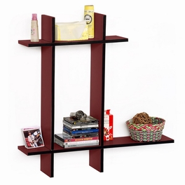 blancho bedding Trista - [Blazing Fire-B] Leather Cross Type Shelve / Book Shelve / Floating Shelve (4 pcs)