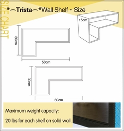 Blancho Bedding Trista - [Cardinal Red] Gun-Shaped Wall Shelf / Bookshelf / Floating Shelf (Set Of 2)