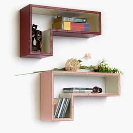 blancho bedding Trista - [Cardinal Red] Gun-Shaped Wall Shelf / Bookshelf / Floating Shelf (Set of 2)