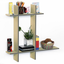 blancho bedding Trista - [Care Free-B]Leather Cross Type Shelf / Bookshelve / Floating Shelve (4 pcs)