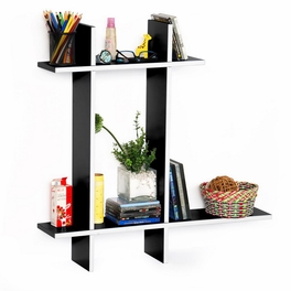 blancho bedding Trista - [Dark Night-B] Leather Cross Type Shelve / Book Shelve / Floating Shelve (4 pcs)