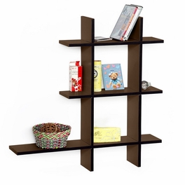 blancho bedding Trista - [Light Coffee-A] Leather Cross Type Shelf / Bookshelf / Floating Shelf (5 pcs)