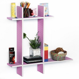 blancho bedding Trista - [Love Song-B] Leather Cross Type Shelve / Book Shelve / Floating Shelve (4 pcs)