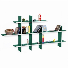 Blancho Bedding Trista - [Natural Life-MEGA] Leather Cross Type Shelf / Bookshelf / Floating Shelf (9 Pcs)