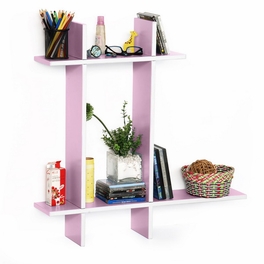 blancho bedding Trista - [Pale Pink-B] Leather Cross Type Shelve / Book Shelve / Floating Shelve (4 pcs)