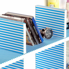 Blancho Bedding Trista - [Sailor Stripe-B] Leather Cross Type Shelve / Book Shelve / Floating Shelve (4 Pcs)
