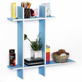 blancho bedding Trista - [Sailor Stripe-B] Leather Cross Type Shelve / Book Shelve / Floating Shelve (4 pcs)