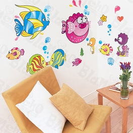 blancho bedding Tropical Fish 2 - X-Large Wall Decals Stickers Appliques Home Decor