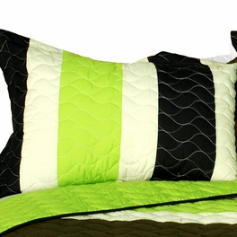 Blancho Bedding [Trust In Love] 3PC Vermicelli-Quilted Patchwork Quilt Set (Full/Queen Size)