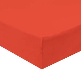 blancho bedding Twin Extra Long Fitted Sheet 340 Thread Count 100% Cotton - Coral