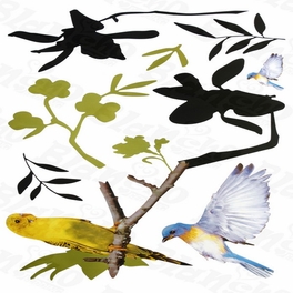 Blancho Bedding Twittering - Hemu Wall Decals Stickers Appliques Home Decor 12.6 BY 23.6 Inches