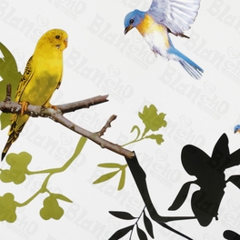 Blancho Bedding Twittering - Hemu Wall Decals Stickers Appliques Home Decor 12.6 BY 23.6 Inches