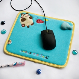 Blancho Bedding [Under The Sea] Embroidered Applique Fabric Art Mouse Pad / Mouse Mat / Mousing Surface (10.3*8.8)