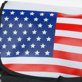 Blancho Bedding [US Flag - Black] Multi-Purposes Messenger Bag / Shoulder Bag