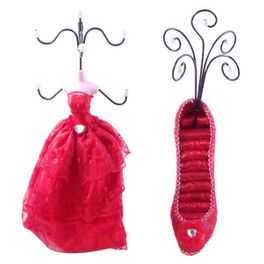 blancho bedding [Vanessa] Jewelry Display Holder Stand Combo Red