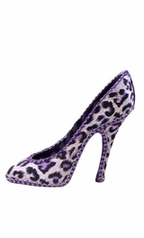 Blancho Bedding Veromca - B Leopard Print High-heel Shoes Ring Jewelry Display Holder Stand Rack - Purple