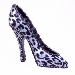Blancho Bedding Veromca - C Leopard Print High-heel Shoes Ring Jewelry Display Holder Stand Rack - Grey