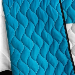 Blancho Bedding [Vital Vibrations] Vermicelli-Quilted Patchwork Geometric Quilt Set Full/Queen
