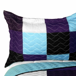 Blancho Bedding [Voilet Diamonds] 3PC Vermicelli - Quilted Patchwork Quilt Set (Full/Queen Size)