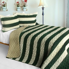 blancho bedding [Wander In The Secret Garden] 3PC Vermicelli-Quilted Patchwork Quilt Set (Full/Queen Size)