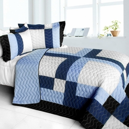 blancho bedding [Watermark] 3PC Vermicelli - Quilted Patchwork Quilt Set (Full/Queen Size)