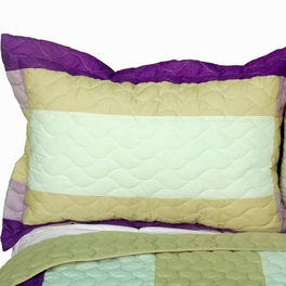 Blancho Bedding [Waves Of Rays ] 3PC Vermicelli-Quilted Patchwork Quilt Set (Full/Queen Size)