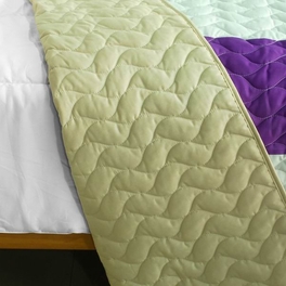 Blancho Bedding [Waves Of Rays ] 3PC Vermicelli-Quilted Patchwork Quilt Set (Full/Queen Size)