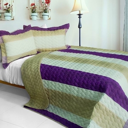 blancho bedding [Waves Of Rays ] 3PC Vermicelli-Quilted Patchwork Quilt Set (Full/Queen Size)