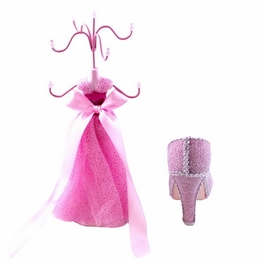 Blancho Bedding [Wendy] Jewelry Display Holder Stand Combo Light Pink