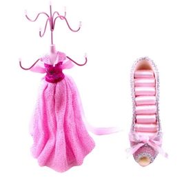 blancho bedding [Wendy] Jewelry Display Holder Stand Combo Light Pink