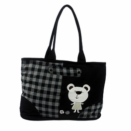 blancho bedding [White Bear] 100% Cotton Canvas Shoulder Tote Bag / Shopper Bag