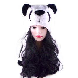blancho bedding White& Black Cute Making Sounds Furry Panda Warm Cap/Hat/Headwear