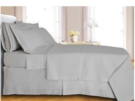 blancho bedding White Checkered Coverlet Set Egyptian cotton 400 Thread count Reversable(Full/Queen Size)