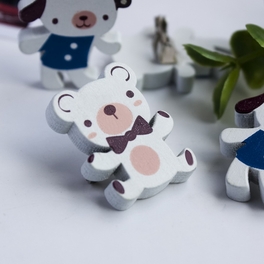Blancho Bedding [White Dog & Bear] - Brooch / Brooch Pin / Animal Pin Brooch