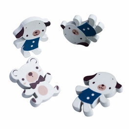 blancho bedding [White Dog & Bear] - Brooch / Brooch Pin / Animal Pin Brooch