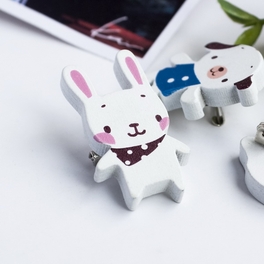 Blancho Bedding [White Dog & Rabbit] - Brooch / Brooch Pin / Animal Pin Brooch
