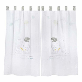 Blancho Bedding [White Dumbo]Crib Bedding Set (3PC Bedding Set + 1 Set Curtain)