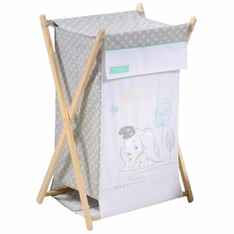 Blancho Bedding [White Dumbo]Crib Bedding Set (3PC Bedding Set + 1 X Hamper)