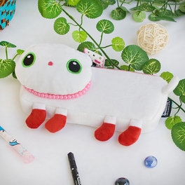 Blancho Bedding [White Kitty] Large Plush Gadget Pencil Pouch Bag / Cosmetic Bag / Carrying Case (7.9*3.1*1.5)