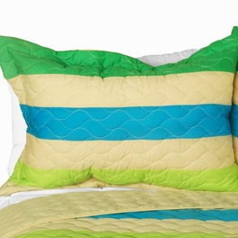 Blancho Bedding [Wild Territory Shanti] 3PC Vermicelli-Quilted Patchwork Quilt Set (Full/Queen Size)
