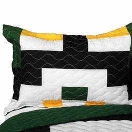 Blancho Bedding [Wilderness Trip] 3PC Vermicelli - Quilted Patchwork Quilt Set (Full/Queen Size)