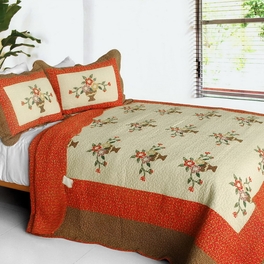 blancho bedding [Winter Sonata] 3PC Cotton Vermicelli-Quilted Printed Quilt Set (Full/Queen Size)