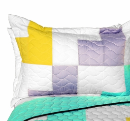 Blancho Bedding [Wonderful Melody] 3PC Vermicelli - Quilted Patchwork Quilt Set (Full/Queen Size)