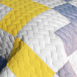 Blancho Bedding [Wonderful Melody] 3PC Vermicelli - Quilted Patchwork Quilt Set (Full/Queen Size)