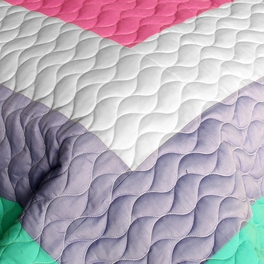 Blancho Bedding [Wonderland] 3PC Vermicelli - Quilted Patchwork Quilt Set (Full/Queen Size)
