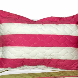 Blancho Bedding [Wonderland Secret] 3PC Vermicelli-Quilted Patchwork Quilt Set (Full/Queen Size)