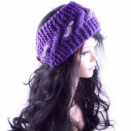 Blancho Bedding Woolen Headband/Head Warp/Headwear/Hair Accessory With Crystal PURPLE